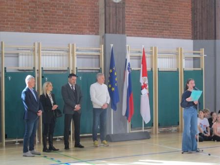 Boris Mohorič, Alma Intihart, Marko Rajšter in Ciril Globočnik z voditeljico Lucijo Zupan
